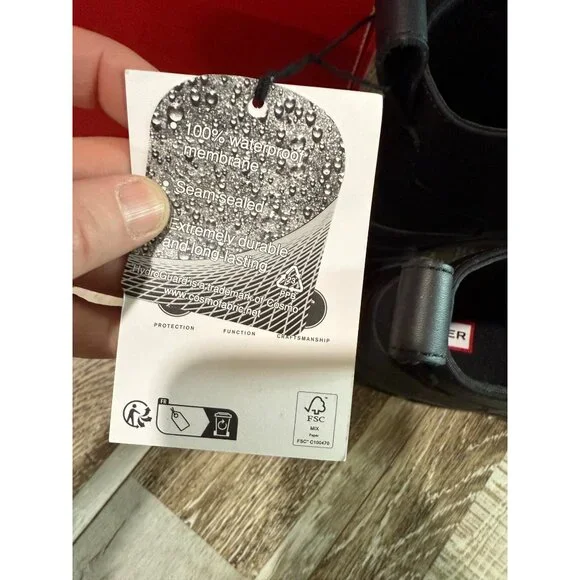 Hunter Womens Waterproof Seam-Sealed Black Rain Boots Size US 6 Durable Non-Slip - Picture 8 of 10